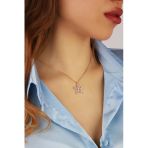 Lia Berto Kadın Rose Baget Taşlı Yıldız 925 Ayar Gümüş Kolye