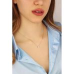Lia Berto Kadın Rose Zirkon Taşlı Göz 925 Ayar Gümüş Kolye