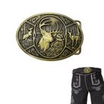 LIANCHEN Toka Kemer Tokası Geyik Kemer Tokası Motif Bavyera Tokası Değiştirilebilir Kemer Tokası Geyik Çerçeveli Modaya Uygun Batı Kemer Tokası 40 mm Kemer, Kadın ve Erkek için, Altın, S