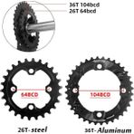 Liangduo Shop 26T ve 36T Stili Prowheel Mtb Bcd Çift Aynakol 2* Hız Bisiklet Zinciri Yüzük Dağ Bisikleti Aynakol Mtb Aynakol (Yurt Dışından) - Renkli