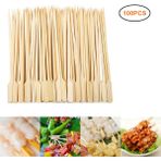 Lianghao Shopb 12CM Tarzı Tek Kullanımlık Doğal Bbq Bambu Çöp Şişleri Işlevsel Mangal Mutfak Araçları Meyve Için Kabob Teli (Yurt Dışından) - Beyaz