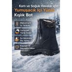 Liarca Erkek Içi Yünlü Astarlı Su Geçirmez Kışlık Günlük Kar Botu - Siyah