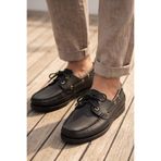 Liarca Royal Marine Siyah Premium Deri Erkek Loafer - El İşçiliği Özel Tasarım Klasik Gemi Ayakkabısı (Boa