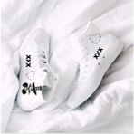 Lias Shoes Siyah Palyaço Baskılı Çocuk Spor Ayakkabı Sneaker - 001-Beyaz