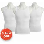 Liber Erkek Fitilli Atlet - Pamuklu Esnek Sporcu Kesim 3AL 2öde (Beyaz) - XL