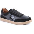 Libero L081.804 Hakiki Deri Süet Detaylı Bal Rengi Termo Taban Kadın Retro Sneaker Ayakkabı - Siyah