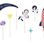 Libetui Set 7 kek süsü uzay astronot AB'de üretilmiştir uzay gezegenler pasta süsü kek süsü muffin Cupcake doğum günü erkek kız