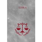Libra Zodiac Journal – Dotted Notebook | Silver & Burgundy Cover | 6x9 in Hardcover