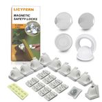 LICYFERN Manyetik Dolap Kilitleri (8 Kilit ve 2 Anahtar) - Çocuklar için Görünmez Çekmece Kilitleri, Bebek Prova Yapıştırıcı Çocuk Güvenlik Kilidi ve Anahtarları - Kurulumu Kolay, Ev ve Mutfak Dolabı