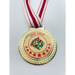 Lider Baskı 1 Adet Akıl Küpü Madalyası - Dijital Baskılı Madalya - 5,5 x 5,5 cm - Altın