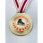 Lider Baskı 1 Adet Buz Pateni Şampiyonu Madalyası - Dijital Baskılı Madalya - 5,5 x 5,5 cm - Altın