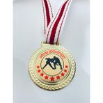 Lider Baskı 1 Adet Güreş Şampiyonu Madalyası - Dijital Baskılı Madalya - 5,5 x 5,5 cm - Altın