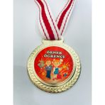 Lider Baskı 1 Adet Örnek Öğrenci Madalyası - Dijital Baskılı Madalya - 5,5 x 5,5 cm - Altın