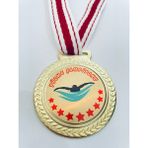 Lider Baskı 1 Adet Yüzme Şampiyonu Madalyası - Dijital Baskılı Madalya - 5,5 x 5,5 cm - Altın