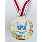 Lider Baskı 10 Adet Haydi Çocuklar Camiye Madalyası - Dijital Baskılı Madalya - 5,5 x 5,5 cm - Altın