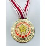 Lider Baskı 3 Adet Başarılı Öğrenci Madalyası - Dijital Baskılı Madalya - 5,5 x 5,5 cm - Altın