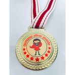 Lider Baskı 3 Adet Haftanın Süper Kız Çocuğu Madalyası - Dijital Baskılı Madalya - 5,5 x 5,5 cm - Altın