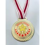 Lider Baskı 3 Adet Sınıfın Yıldızı Madalyası - Dijital Baskılı Madalya - 5,5 x 5,5 cm - Altın