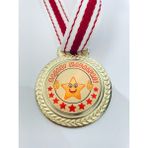 Lider Baskı 5 Adet Yıldızlı Başarı Madalyası - Dijital Baskılı Madalya - 5,5 x 5,5 cm - Altın