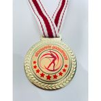 Lider Baskı Altın Renkli Cimnastik Şampiyonu Madalyası - Dijital Baskılı Metal Model - 5,5 x 5,5 cm