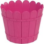 Lider Lüx Küçük Balkon Saksısı Yuvarlak Tüm Renkler Saksı Tabağı Dahil - Pembe