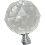 Lideraks Kristal Tekli Krom Ayak 40 mm Kulp / 5 Adet - Gümüş