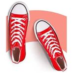 Lideral Kırmızı Unisex Keten Bilekli Sneaker Spor Convers Günlük Ayakkabı Düz Taban Tekstil Malzemeden Üretilmiştir