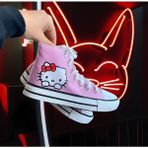 Lideral Pembe Convers Hello Kitty Baskılı Kanvas Ayakkabı - 50P-Pembe