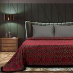 Lidoma Home Harrıson Cıft Kısılık Pıke Takımı / Yastıksız - Kırmızı