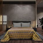 Lidoma Home Harrıson Cıft Kısılık Pıke Takımı / Yastıksız - Sarı