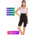Lidya Cottone Yeni Sezon Terleten Yağ Toparlayıcı Agraflı Sauna Termal Tayt - Siyah - 4XL - 5XL