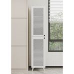 Lidya Panjur Kapaklı Mdf Banyo Dolabı- Kiler Dolabı- Mutfak Dolabı - Çok Amaçlı Saklama Dolabı - Renk - Beyaz
