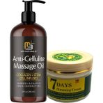 Lidyada 7days Antiyağ Slimming Cream Krem 100 ml + Anti-Cellulite Massage Oil 240 ml Masaj Yağı - Paket