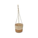 Lidyada Maison 2'li Asılabilir El Yapımı ve Doğal Çift Renk Yuvarlak Hasır Saksılık Seti, 2'li Ipli Asılabilir Hasır Yuvarlak Saksı Seti (23CM*18CM-20CM*15CM)