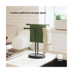 Lidyada Maison Lavabo Için Havlu Askısı, Serbest Duran Havlu Askısı, Iki Kollu Metal Takı Koyma Yeri Ile, Siyah, Standart Boyut - 001-Beyaz - Option-1