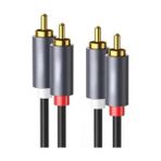 Lidyada Maison Ses Kablosu Altın Uçlu Yüksek Ses Kalitesi Aux 3.5mm Rca Kablo Subwoofer Amfi Tv Ses Sistemi ile Uyumlu Dayanıklı Pvc, Audio Kablo, Siyah (0.5metre) - Option-1