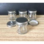 Lidyahan Store - 10 Adet 40 cc Cam Kavanoz - Gümüş Kapak - Hediyelik, Hobi, Düğün, Nişan-Mini Kavanoz