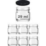Lidyahan Store 29 ml Farklı Boyutlarda Kavanoz 29 cc Konserve Metal Kapaklı Cam Kavanoz 6 Adet (Şeffaf, 29 Cc)