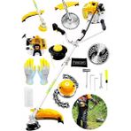 Lidyahan Store Alman 16 Hp Tam Profesyonel Yan Tipi Benzinli Tırpan Ot Çalı Çim Biçme Makinesi Sarı + Canavar Başlık