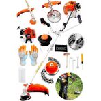 Lidyahan Store Alman 16 Hp Tam Profesyonel Yan Tipi Benzinli Tırpan Ot Çalı Çim Biçme Makinesi Turuncu + Canavar Başlık