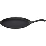 Lidyahan Store Döküm Krep / Pizza / Pancake Tavası, Yuvarlak Metal Saplı 26CM Siyah