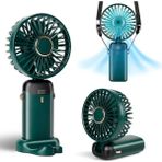Lidyahan Store El Vantilatörü, Mini Fan Tip-C Şarj Edilebilir, LED Ekranlı 4000MAH Pille Çalışan Fan, 90° Katlanabilir, 5 Hızlı Rüzgar, Elde Taşınabilir/boyun/masa 3'ü 1 Arada Kişisel Fan, Kadınlar Için
