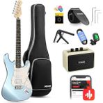 Lidyahan Store Elektro Gitar, 39 Inç Elektro Gitar Kiti, Yüksek Hız Çeliği Manyetik Bobin Bölmeli, DST-152R, Amplifikatörlü Başlangıç Seti, Çanta, Kapo, Askı, Yay, Akort Aleti, Kablo, Penalar, Buz Mavisi