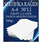 Lidyahan Store Sertifika Kağıdı Kalın 50 Adet Gramajlı Fotokopi Kağıdı 160 gr Tüm Yazıcılara Uyumlu 21X29.7 cm Kalın Baskı Kağıdı