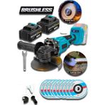 Lieber German Alman Black Blu 798VF 25AH Kömürsüz Motor 115 mm Akülü Avuç Içi Taşlama Makinesi