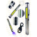 Lieber German Lieber German Arm 450 Lümen Şarjlı Mıknatıslı Ultra Viyole Mor Işıklı Şarjlı LED Lamba Kalem Tipi El Feneri 450 Lümen Kalem El Feneri