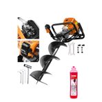 Lieber German T59800 150mm X 100 Cm Delme Ucu 2.4hp Motor Gücü Benzinli Toprak Burgu Makinesi