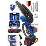 Lieber German Teknoloji 18V 2 Ah 2x Akü Çift Pala Zincir Şarjlı Dal Budama Testeresi Dal Budama Makinesi