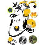 Lieber German Teknoloji Ylx 14 Hp Benzinli Sırt Tipi Çalı Çim Biçme Tırpan Makinesi Akrobat Çapa + Canavar Misine