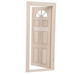 LiebeWH 1:12 Minyatür Dollhouse Kapı Minyatür Ahşap Kapı Mobilya Boyasız Ahşap Kapılar DIY Sahne Bebek Ev Mobilyaları Zanaat (Altı çerçeveli kapı)